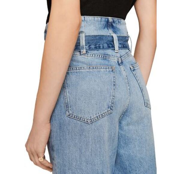 Anine Bing Jeans‎ Everly Paper Bag Waist High Rise Denim Women's Size 29 Blue - Picture 6 of 14